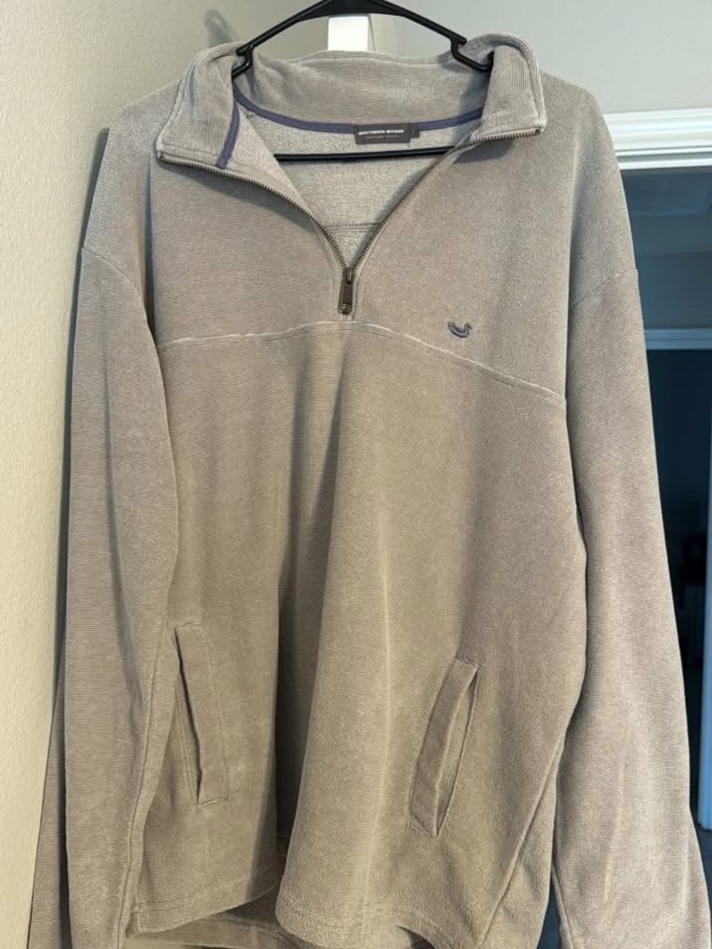 Southern Marsh Men's Gray Quarter-Zip Pullover Sweater